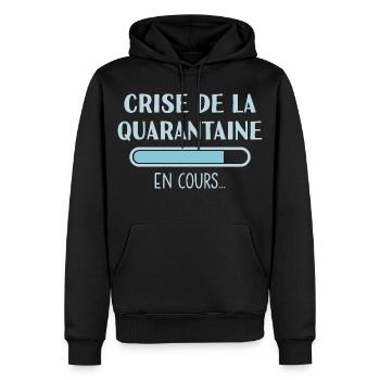 Crise de la Quarantaine en Cours - Sweat à capuche Premium bio Homme - noir - Devant - Nico (187cm)