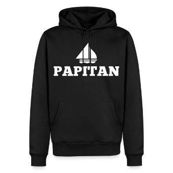 Papitän Father's Day Best Dad Anchor - Men’s Premium Organic Hoodie - black - Front - Nico (187cm)