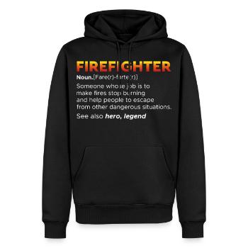 Fire brigade - Men’s Premium Organic Hoodie - black - Front - Nico (187cm)