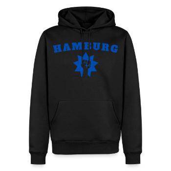 Hambourg - Sweat à capuche Premium bio Homme - noir - Devant - Nico (187cm)