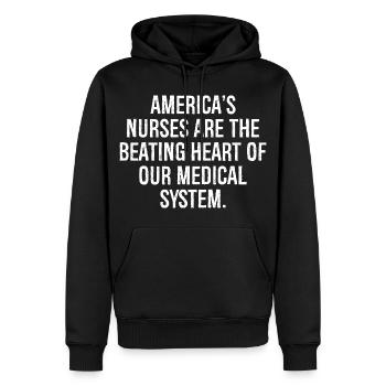 Amerikas Krankenschwestern sind das schlagende Herz unserer - Männer Premium Bio Hoodie - Schwarz - Vorne - Nico (187cm)