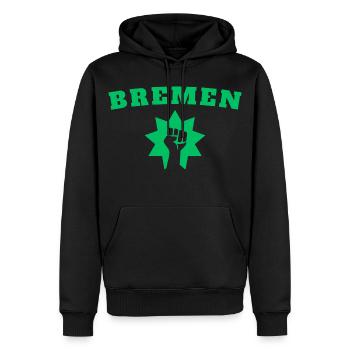Brême - Sweat à capuche Premium bio Homme - noir - Devant - Nico (187cm)