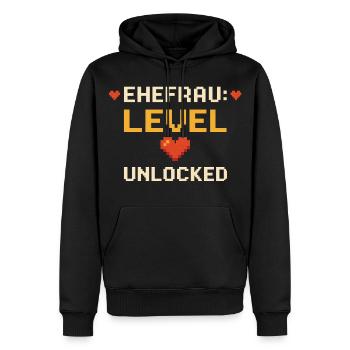 Ehefrau Level Unlocked Lustiger Gamer Nerd - Männer Premium Bio Hoodie - Schwarz - Vorne - Nico (187cm)
