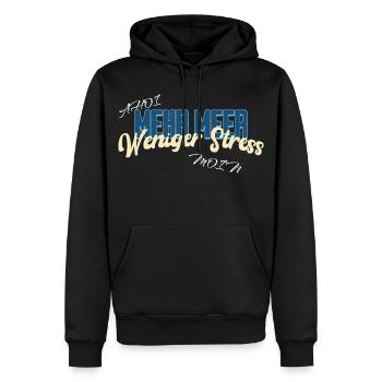 Mehr Meer Weniger Stress – Nordsee Moin Ahoi - Männer Premium Bio Hoodie - Schwarz - Vorne - Nico (187cm)