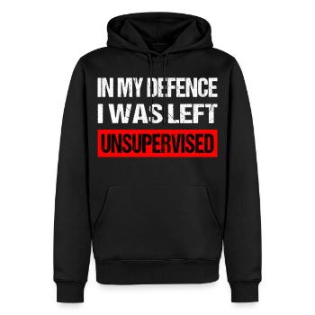 Unsupervised Humor Spruch Shirt - Männer Premium Bio Hoodie - Schwarz - Vorne - Nico (187cm)