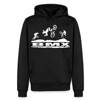 BMX Bike - Männer Premium Bio Hoodie - Schwarz - Vorne - Nico (187cm)