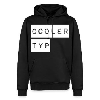 So sieht ein cooler Typ aus - Männer Premium Bio Hoodie - Schwarz - Vorne - Nico (187cm)