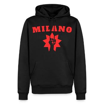 Milano - Sweat à capuche Premium bio Homme - noir - Devant - Nico (187cm)