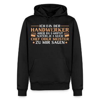 Handwerker Chef oder Meister - Heimwerker - Men’s Premium Organic Hoodie - black - Front - Nico (187cm)