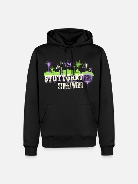 Stuttgart Skyline City Tyskland Graffiti Kunst - Herre Premium økologisk hoodie - sort