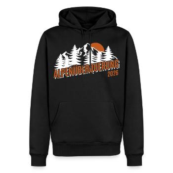 Traversée des Alpes 2026 - Randonnée - Sweat à capuche Premium bio Homme - noir - Devant - Nico (187cm)