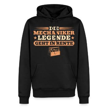 Retraités - La légende du mécanicien prend sa retraite - Sweat à capuche Premium bio Homme - noir - Devant - Nico (187cm)