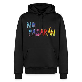 no pasaran - Männer Premium Bio Hoodie - Schwarz - Vorne - Nico (187cm)