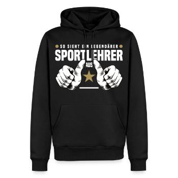 Gymnaste - Sweat à capuche Premium bio Homme - noir - Devant - Nico (187cm)