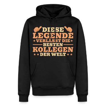 Rente Abschied - Kollege im Ruhestand - Männer Premium Bio Hoodie - Schwarz - Vorne - Nico (187cm)