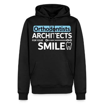 Orthodontistes Architectes Pour Votre Sourire Vêtements - Sweat à capuche Premium bio Homme - noir - Devant - Nico (187cm)