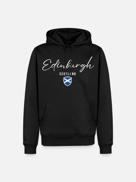 Edinburgh Scotland, elegant design Edinburgh - Men’s Premium Organic Hoodie - black