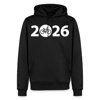 Tour à vélo 2026, VTT 2026, Vélo 2026 - Sweat à capuche Premium bio Homme - noir - Devant - Nico (187cm)