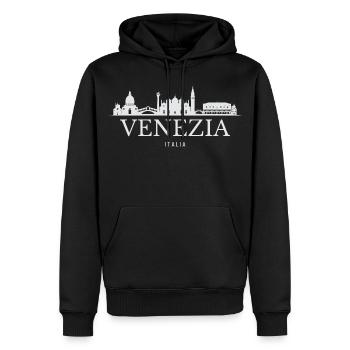 Silhouette de Venise, Venise Italie - Sweat à capuche Premium bio Homme - noir - Devant - Nico (187cm)