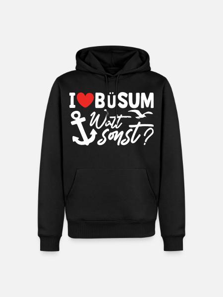Nordsee Urlaub BÜSUM WATT SONST Lustiges - Männer Premium Bio Hoodie - Schwarz