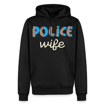 Police Femme Imprimé Léopard - Sweat à capuche Premium bio Homme - noir - Devant - Nico (187cm)