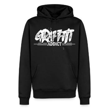 Graffiti - Sweat à capuche Premium bio Homme - noir - Devant - Nico (187cm)