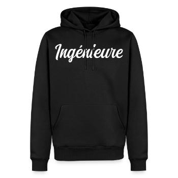 Ingénieure - Sweat à capuche Premium bio Homme - noir - Devant - Nico (187cm)