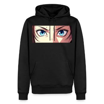 Anime Eyes Blue Iris Manga Fan - Sweat à capuche Premium bio Homme - noir - Devant - Nico (187cm)
