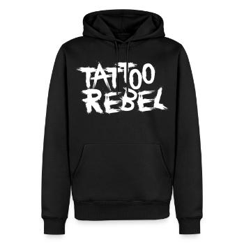 Tattoo Rebel white - Männer Premium Bio Hoodie - Schwarz - Vorne - Nico (187cm)