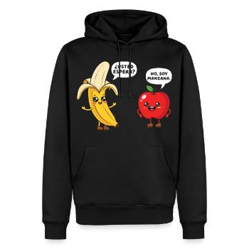 Professeur d’espagnol à l’école Funny Maestra - Sweat à capuche Premium bio Homme - noir - Devant - Nico (187cm)