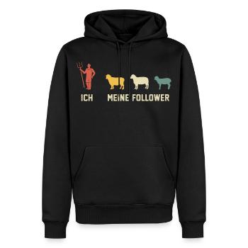 Ich und Meine Follower Schafe - Männer Premium Bio Hoodie - Schwarz - Vorne - Nico (187cm)