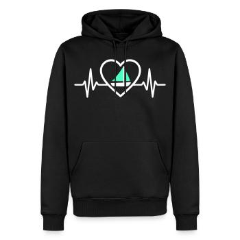 Cœur Voile – Passion Bateau - Männer Premium Bio Hoodie - Schwarz - Vorne - Nico (187cm)