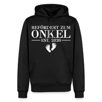 Befördert zum Onkel 2026 - Babyparty - Männer Premium Bio Hoodie - Schwarz - Vorne - Nico (187cm)