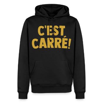 Es ist quadratisch! Ausdruck Cooles Perfektes Weihnachtsgeschenk - Männer Premium Bio Hoodie - Schwarz - Vorne - Nico (187cm)