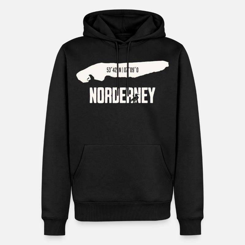 Norderney | Île avec coordonnées - Sweat à capuche Premium bio Homme - noir