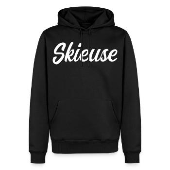 Skieuse - Sweat à capuche Premium bio Homme - noir - Devant - Nico (187cm)