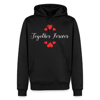 Für immer zusammen, Vereinigung, Liebe, ewiges Paar, - Männer Premium Bio Hoodie - Schwarz - Vorne - Nico (187cm)