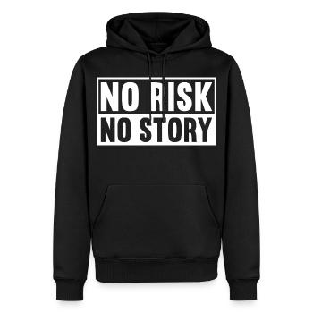 Pas de risque, pas d’histoire - Sweat à capuche Premium bio Homme - noir - Devant - Nico (187cm)