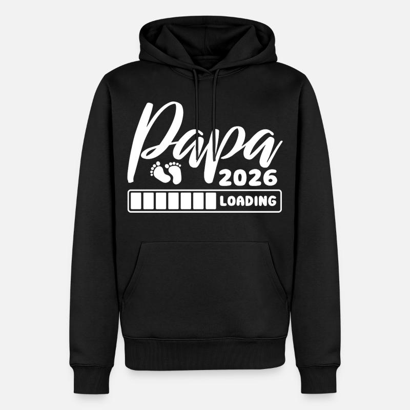 Papa 2026 loading - Schwangerschaft - Geschenk - Männer Premium Bio Hoodie - Schwarz