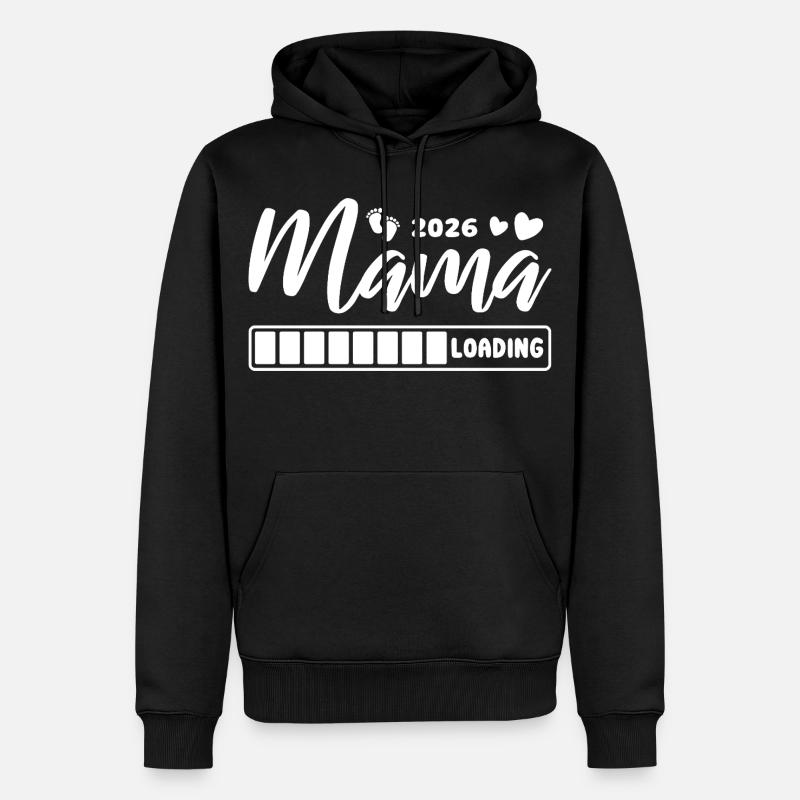 Mama 2026 loading - Schwangerschaft - Geschenk - Männer Premium Bio Hoodie - Schwarz
