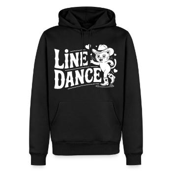 Line Dance Katze Silhouette - Männer Premium Bio Hoodie - Schwarz - Vorne - Nico (187cm)