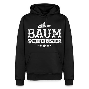 Holzfäller - Männer Premium Bio Hoodie - Schwarz - Vorne - Nico (187cm)