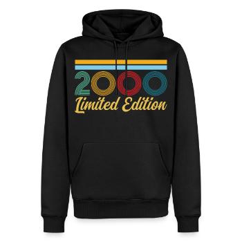 Anniversaire 2000 Né en 2000 Vintage Rétro Cadeau - Sweat à capuche Premium bio Homme - noir - Devant - Nico (187cm)