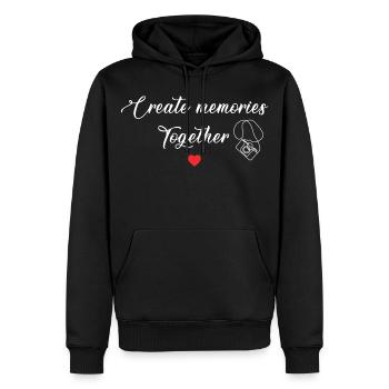Créer Souvenirs Ensemble Moments Partagés Famille - Sweat à capuche Premium bio Homme - noir - Devant - Nico (187cm)