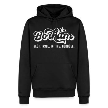 BORKUM BEST INSEL IN THE NORDSEE Lustiges - Männer Premium Bio Hoodie - Schwarz - Vorne - Nico (187cm)