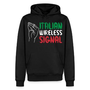 Italian Wireless Signal Italien Italiener WLAN - Männer Premium Bio Hoodie - Schwarz - Vorne - Nico (187cm)