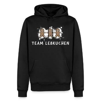 Team Lebkuchen – Plätzchen Schleckermäulchen süß - Männer Premium Bio Hoodie - Schwarz - Vorne - Nico (187cm)