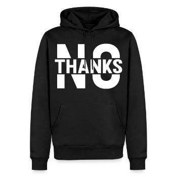 No Thanks - Männer Premium Bio Hoodie - Schwarz - Vorne - Nico (187cm)