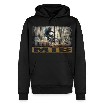 MTB - Männer Premium Bio Hoodie - Schwarz - Vorne - Nico (187cm)