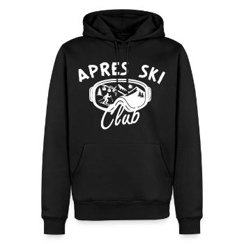 Après Ski Club – Hut fun - Sweat à capuche Premium bio Homme - noir - Devant - Nico (187cm)
